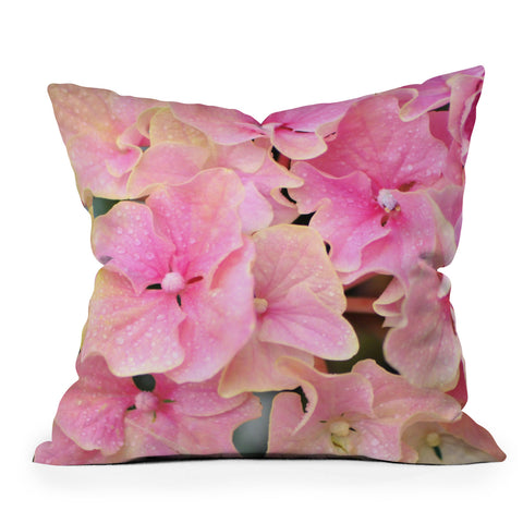 Lisa Argyropoulos Pink Hydrangeas Outdoor Throw Pillow