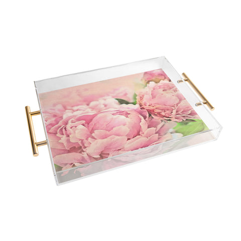 Lisa Argyropoulos Pink Peonies Acrylic Tray