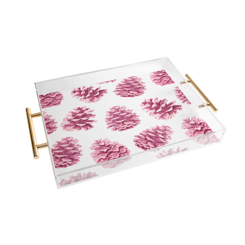 Lisa Argyropoulos Pink Pine Cones Acrylic Tray