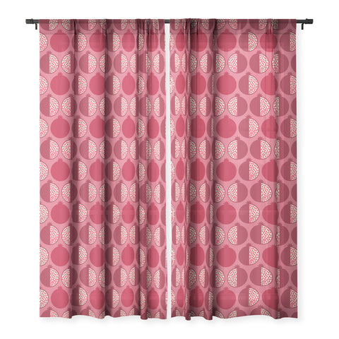 Lisa Argyropoulos Pomegranate Line Up Reds Sheer Window Curtain