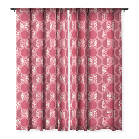 Lisa Argyropoulos Pomegranate Line Up Reds Sheer Window Curtain