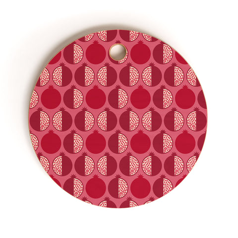 Lisa Argyropoulos Pomegranate Line Up Reds Cutting Board Round