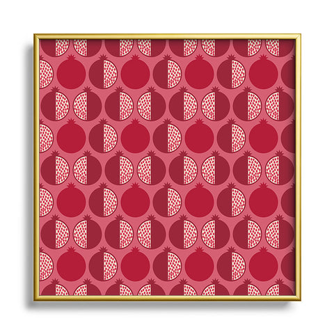 Lisa Argyropoulos Pomegranate Line Up Reds Square Metal Framed Art Print