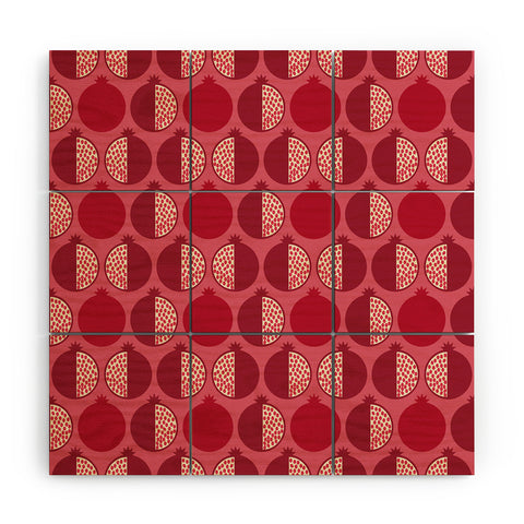 Lisa Argyropoulos Pomegranate Line Up Reds Wood Wall Mural