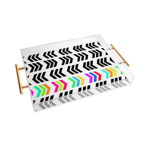 Lisa Argyropoulos Rainbow Pop Zig Zag Acrylic Tray