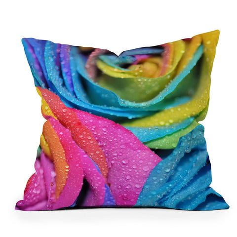 Lisa Argyropoulos Rainbow Swirl Outdoor Throw Pillow