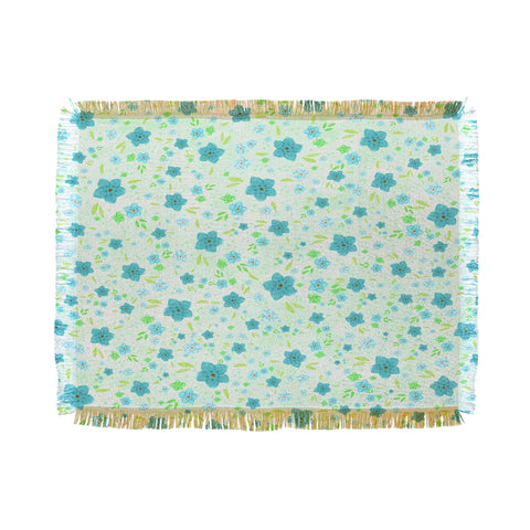 Lisa Argyropoulos Retro Forget Me Nots Throw Blanket