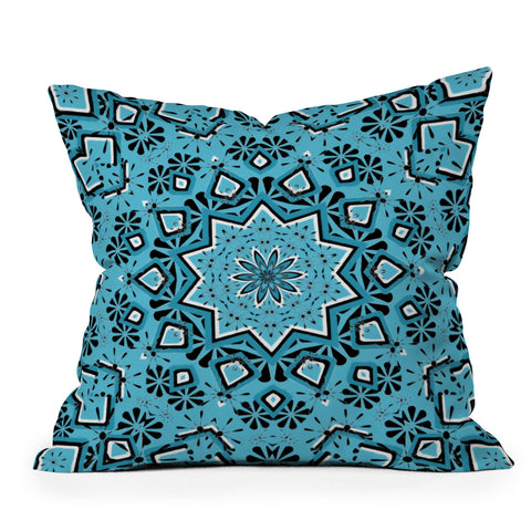 Lisa Argyropoulos Retroscopic In Blue Jazz Outdoor Throw Pillow