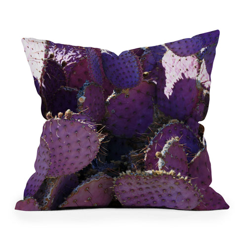 Lisa Argyropoulos Rustic Purple Pancake Cactus Outdoor Throw Pillow