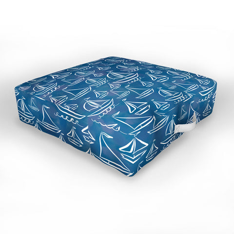 Lisa Argyropoulos Sail Away Blue Outdoor Floor Cushion