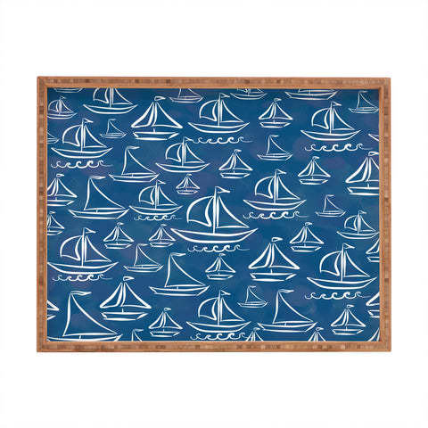 Lisa Argyropoulos Sail Away Blue Rectangular Tray
