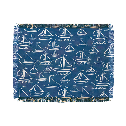 Lisa Argyropoulos Sail Away Blue Throw Blanket