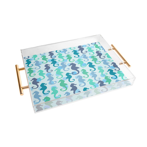 Lisa Argyropoulos Seahorses And Bubbles Acrylic Tray