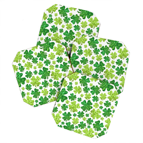Lisa Argyropoulos Shimmering Shamrocks Coaster Set