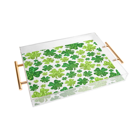 Lisa Argyropoulos Shimmering Shamrocks Acrylic Tray