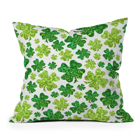 Lisa Argyropoulos Shimmering Shamrocks Outdoor Throw Pillow