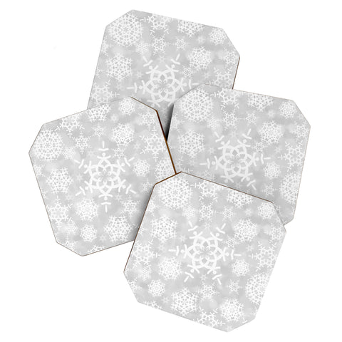 Lisa Argyropoulos Snow Flurries in Gray Coaster Set