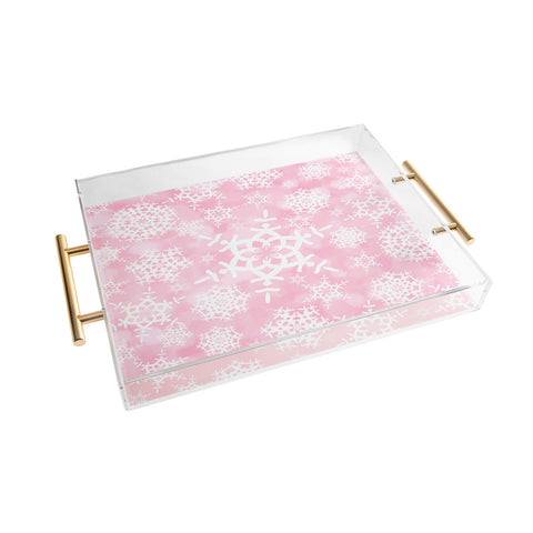 Lisa Argyropoulos Snow Flurries in Pink Acrylic Tray