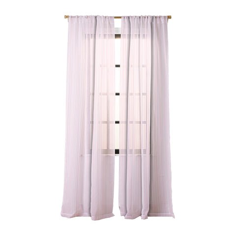Lisa Argyropoulos Soft Blush Stripes Sheer Window Curtain