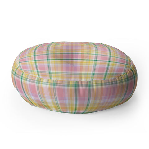 Lisa Argyropoulos Spring Days Plaid Floor Pillow Round