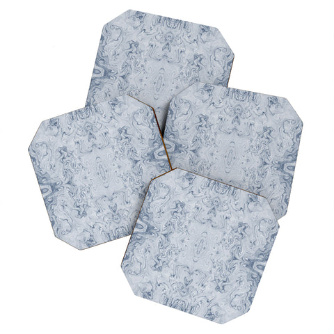 Lisa Argyropoulos Steely Blue Marble Kali Coaster Set