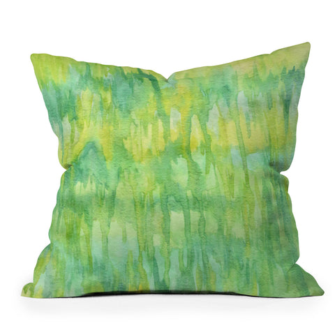 Lisa Argyropoulos Watercolor Greenery Outdoor Throw Pillow