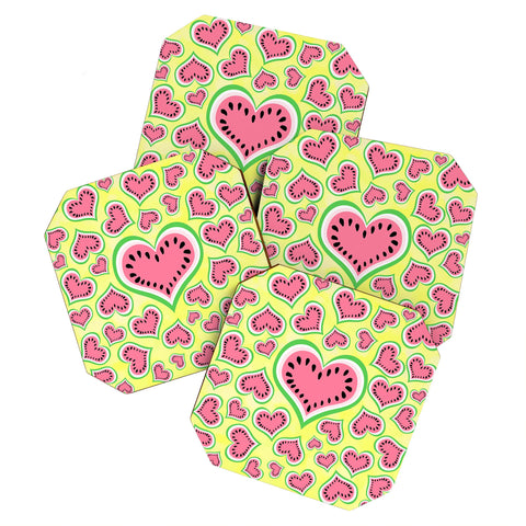 Lisa Argyropoulos Watermelon Love Sunny Yellow Coaster Set