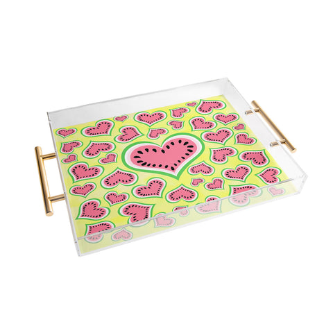 Lisa Argyropoulos Watermelon Love Sunny Yellow Acrylic Tray