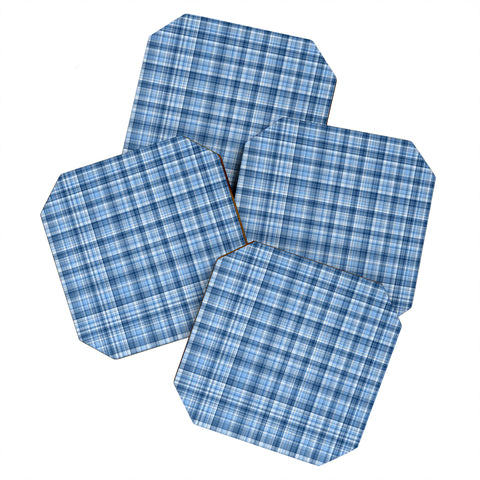 Lisa Argyropoulos Winter Blue Plaid Coaster Set