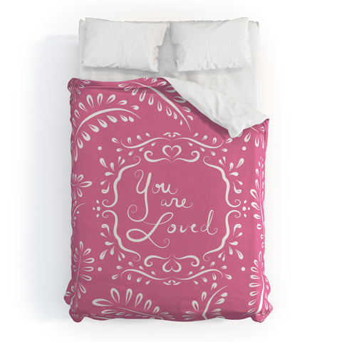Lisa Argyropoulos You Are Loved Blush Duvet Cover