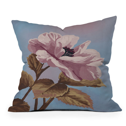Lisa D Art Designs Vintage Begonia Botanical Outdoor Throw Pillow