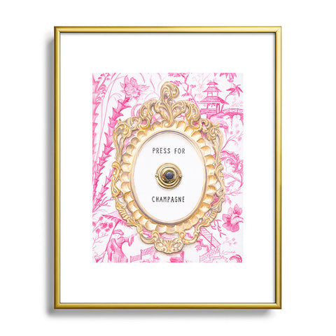 Lisa Golightly Press For Champagne Metal Framed Art Print