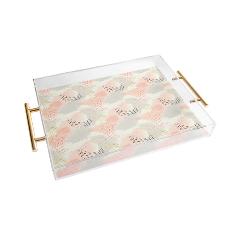 Little Arrow Design Co abstract watercolor pastel Acrylic Tray