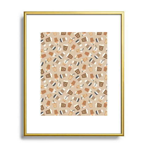 Little Arrow Design Co all the coffee beige Metal Framed Art Print