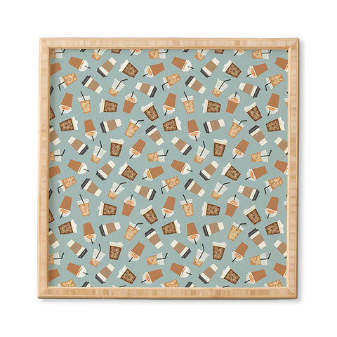 Little Arrow Design Co all the coffees dusty blue Framed Wall Art