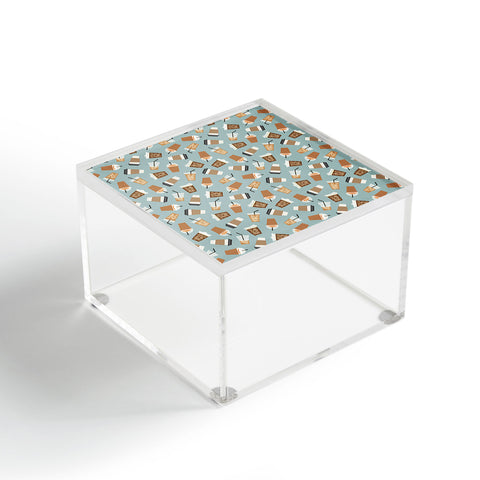 Little Arrow Design Co all the coffees dusty blue Acrylic Box