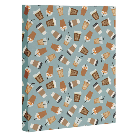 Little Arrow Design Co all the coffees dusty blue Art Canvas