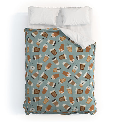 Little Arrow Design Co all the coffees dusty blue Comforter