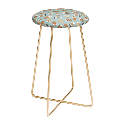 Little Arrow Design Co all the coffees dusty blue Counter Stool