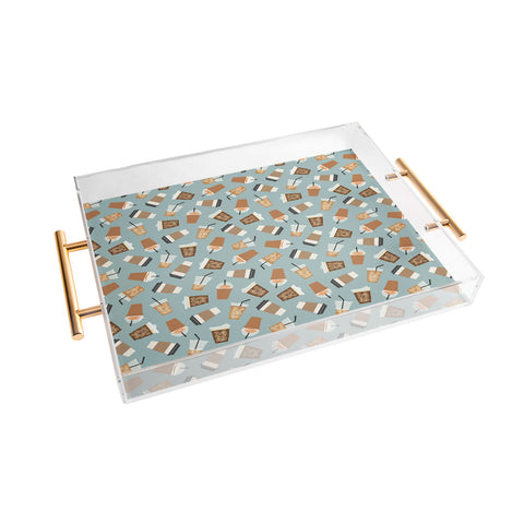 Little Arrow Design Co all the coffees dusty blue Acrylic Tray