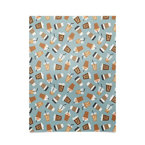 Little Arrow Design Co all the coffees dusty blue Poster