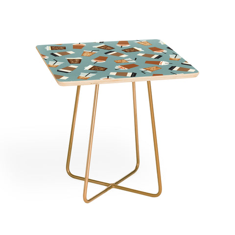 Little Arrow Design Co all the coffees dusty blue Side Table