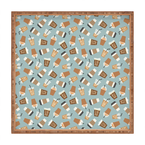 Little Arrow Design Co all the coffees dusty blue Square Tray
