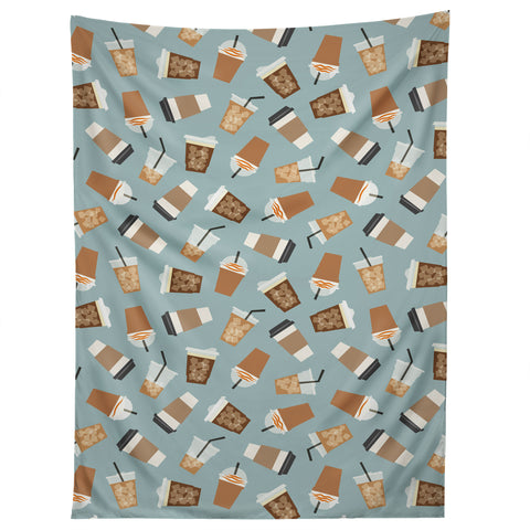 Little Arrow Design Co all the coffees dusty blue Tapestry