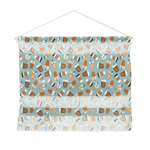 Little Arrow Design Co all the coffees dusty blue Wall Hanging Landscape
