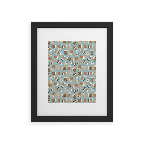 Little Arrow Design Co all the coffees dusty blue Framed Art Print