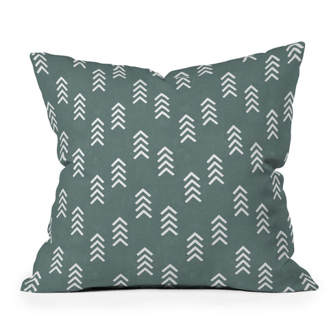 Little Arrow Design Co arcadia arrows teal Outdoor Throw Pillow