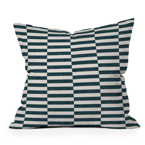 Little Arrow Design Co aria blue rectangle tiles Outdoor Throw Pillow