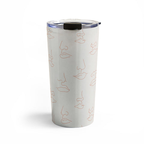 Little Arrow Design Co aria blush line faces Travel Mug