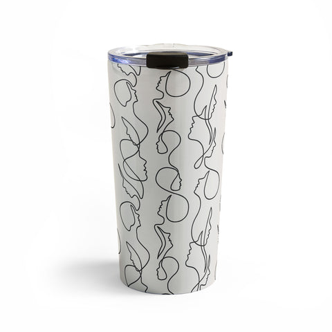 Little Arrow Design Co aria flowing faces Travel Mug